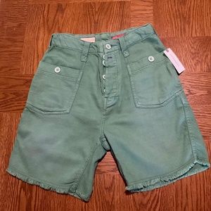 NWT Anthropologie Pilcro Slouchy Surplus Cargo Green Shorts SZ 26